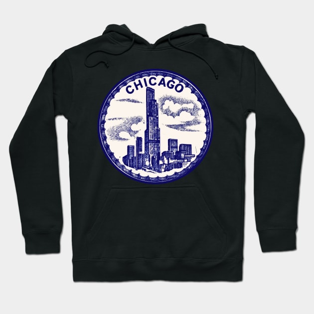 Vintage Style Chicago Decal Hoodie by zsonn